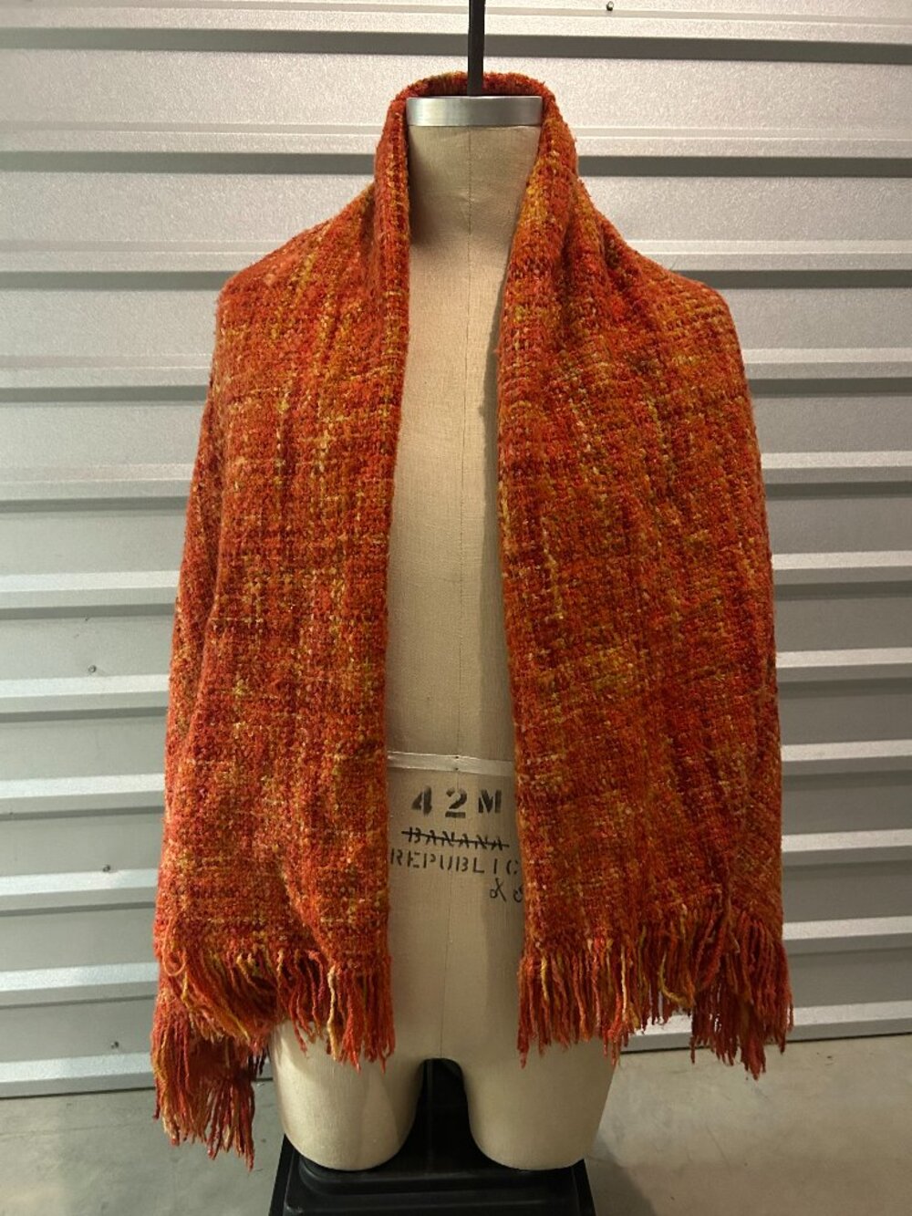 Orange Knit Shawl - Pier 1